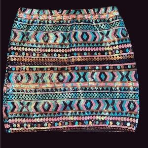 Nylon Apparel Sequin Mini Skirt